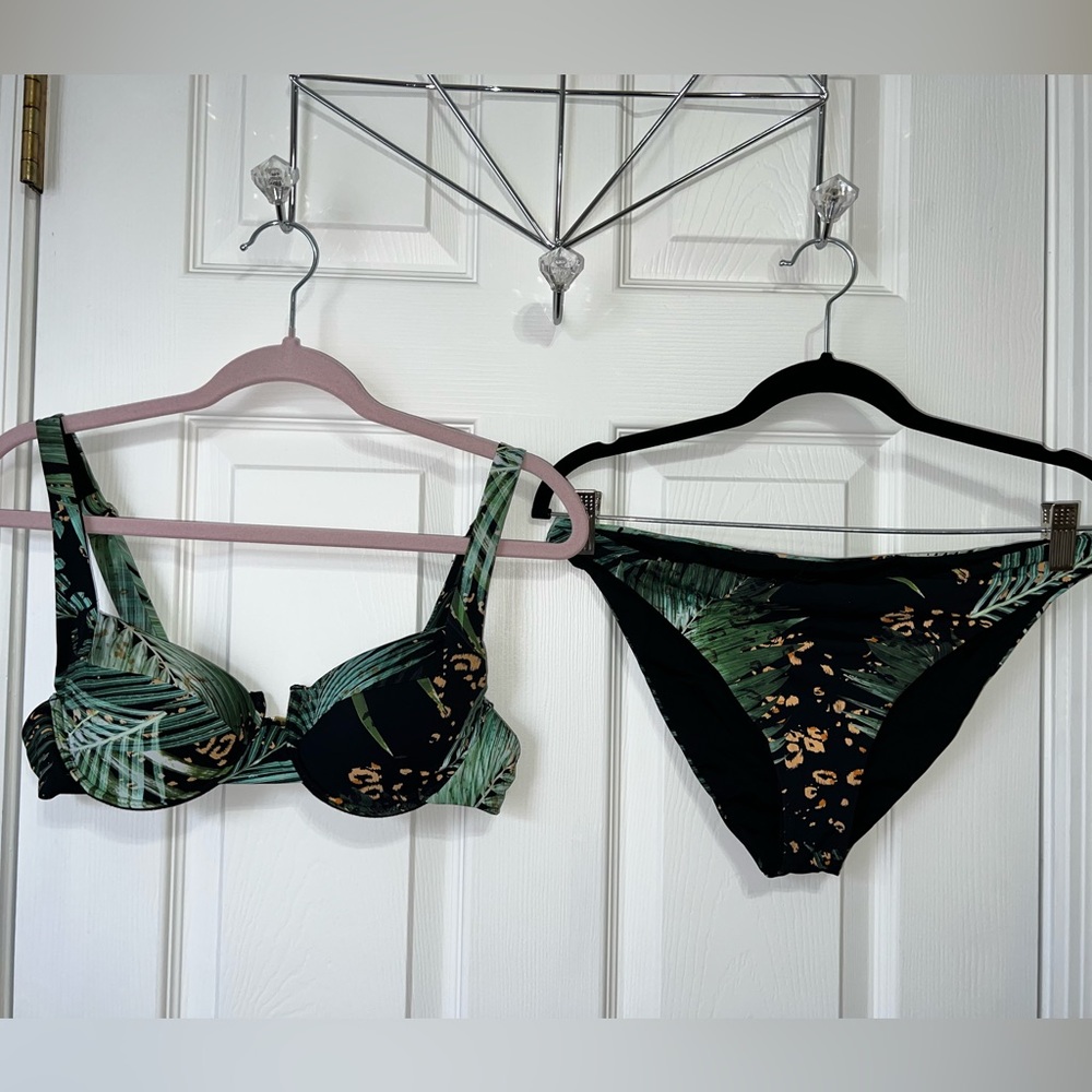 Brand New Floral and Leopard Underwire Bikini